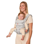 Ergobaby Omni Classic Baby Carrier Newborn to Toddler - Breathable Baby Carriers for Summer - All-Position Carrier with Lumbar Support (7-45 Pounds), Mesh, Pearl Grey