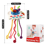 Hooku Montessori Toys for 1 Year Old, Sensory Toys for Babies, Food Grade Silicone Pull String Activity Toy, Fine Motor Toys, Travel Toys, Toddler Infant Girl Boy Gifts