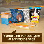 16-Piece Vacuum Sealer Bags with Chip Clips - 4 Sizes (4 Bags Each), Airtight Food Storage for Chips, Bread, Popcorn, Bag Sealer Sticks