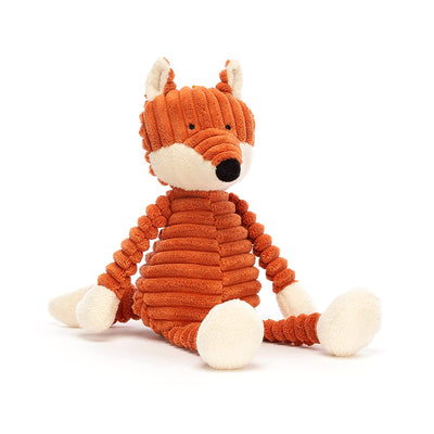Plush fox toy with a white background