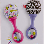 Fisher-Price Newborn Toys Rattle ‘n Rock Maracas, 2 Soft Musical Instruments for Developmental Play Babies Ages 3+ Months, Pink & Purple