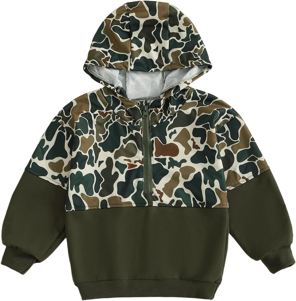 Fernvia Toddler Baby Boy Clothes Camouflage Half Zip-up Long Sleeve Hoodies Sweatshirt Casual Pullover for Kids boys
