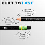 Ticonderoga Wood-Cased Pencils, Unsharpened, #2 HB Soft, Black, 12 Count