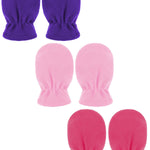 SATINIOR 3 Pairs Baby and Toddler Winter Mittens Kids Fleece Warm Mittens for Baby Boy Girl (Rose Red, Pink, Dark Blue, 6-18 Months)