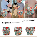 ALVABABY Baby Cloth Diaper 6 Pack with 12 Inserts One Size Cloth Diaper Covers Adjustable Washable Reusable for Baby Girls and Boys 6DM127