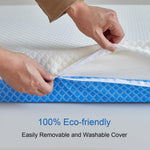 ASANEST Dual Sided Comfort Gel Memory Foam,Breathable Baby Bed Mattress for Crib,Memory Foam Crib Mattress,Premium for Infant and Toddler w/Removable Outer Cover - White&Blue,Standard Size