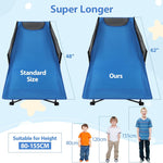 REDCAMP Kids Cot for Sleeping 2-7 Years, Portable Travel Toddler Cot Bed with Guardrail, Lightweight for Outdoor Indoor Home, Blue
