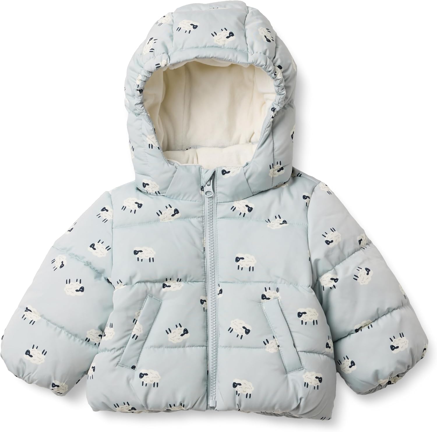 Amazon Essentials x Sofia Grainge Babies, Toddlers, and Boys' Water-Resistant Hooded Puffer Jacket