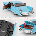 WAKAKAC Model Car 1/32 Eldorado Biarritz Series 62 Toy Car, Pull Back Diecast Collectible Car Toy with Sounds＆Lights for Kids Boys Girls and Adults, Gift Blue