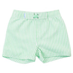 RUGGEDBUTTS Boys UPF50+ Sun Protection Seersucker Swim Trunks - Spring Green Seersucker, 3T