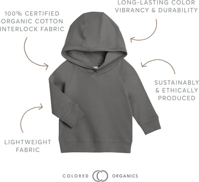 Colored Organics Madison Hoodie (Blush), Baby Unisex Sweatshirt - 3-6M, Organic Cotton, Daily Wear
