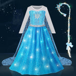 Meland Princess Dresses for Girls - Princess Costume with Long Cape for Girls Age 3-10 Year Old for Birthday Halloween Party