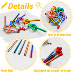 Qyyiguf 40 Pcs 7 Inch Flexible Pencils,Soft Novelty Pencil,Multi Colored Striped Soft Pencil with Eraser for Kids Gift