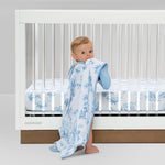 Delta Children 100% Organic Jersey Cotton Baby Receiving Blankets for Girls and Boys – 30x40 Inches - GOTS Certified (Pack of 2), Blue Botanicals