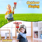 Super Wings Flying Toys, Jett Flying Toys for Kids Ages 3-5 4-8, Fun Outdoor Flying Disc Launcher Toys, Airplane Outside Flying Toys for Kids Boys Girls 3 4 5 6 7 8 Year Old