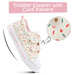 K KomForme Toddler Sneakers for Boys and Girls Dual Hook and Loops Sneakers Baby Canvas Shoes Colorful