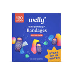 Welly Bandage Waterproof Refill Pack | Adhesive Waterproof Bandages | Assorted Shapes and Patterns for Minor Cuts, Scrapes, and Wounds - 120 Count