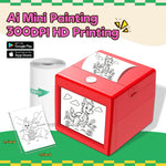 Zalmoxe Smart AI Voice Sticker Printer, Kids Toys Spark Imagination Intellectual Development, Mini Thermal Label Printer with Display, Inkless Portable Sticker Maker, 4 Rolls Paper