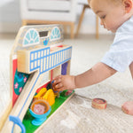 Melissa & Doug GO Tots Wooden Schoolyard Tumble with 4 Disks - FSC Certified