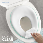 Jool Baby Potty Training Seat for Boys And Girls, Fits Round & Oval Toilets, Non-Slip with Splash Guard, Includes Free Storage Hook (Aqua)