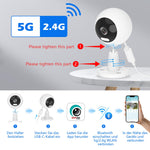 5G/2.4G Outdoor/Indoor Security Camera,1080P Baby/Elder/Dog/Pet Camera with Phone App, WiFi Baby Monitor, Motion Detection, Alarm Siren, Night Vision, IP66 Waterproof, Two-way Talk, SD/Cloud