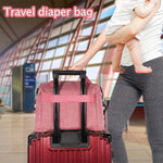 Diaper Tote Bag - Large Capacity waterproof Baby Bag With Pacifier Case, Hospital Delivery & Travel Mom Handbag (Pink)