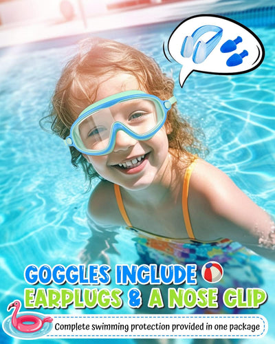 Rantizon Swim Goggles 2 Pack, Wide View Anti Fog&UV Swimming Goggles for Audlt, No Leaking Summer Gifts for Men Women Kid