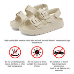 ChayChax Toddler Boys Girls Double Buckle Sandals Children's Adjustable Back Strap Water Sandal, Beige, 6 Toddler