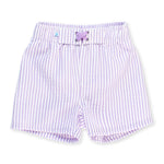 RUGGEDBUTTS Boys UPF50+ Sun Protection Seersucker Swim Trunks - Lavender Seersucker, 3T