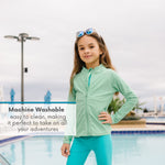 SwimZip UPF 50+ Long Sleeve Rash Guard for Boys and Girls - Baby, Toddler, Kids Light Jade