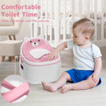 3-in-1 Potty Training Toilet, Portable Potty, Potty Training Seat and Toddler Step Stool, Easy Setup and Clean, Anti-Slip Toddler Potty Trainer for Boy Girl,Pink