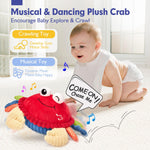 hahaland Baby Toys 12-18 Months - Upgraded Musical Dancing Walking Moving Bouncing Crab Tummy Time Sensory Infant Toys for 6-12 Months Interactive Infant Learning Toys Boy Girl Easter Birthday Gifts