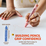 Honeysticks Jumbo Crayons (16 Pack) - Non Toxic Crayons - 100% Pure Beeswax and Food Grade Colors - 16 Bright Colors - Large, Easy to Hold and Use - Preschool Art Supplies for Toddlers/Kids 3-5, 4-8