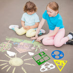 16 Pieces Stencils for Kids Geometric Shapes Children Simple Painting Stencils Colorful Drawing Templates Art Painting for Toddlers Preschooler DIY Craft(5.9 x 5.9 Inches,Elegant Style)