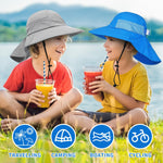 2-Pack Toddler Baby Sun Hat Kids Summer UPF 50+ for Boys Girls Adjustable Beach Hats with Bucket Wide Brim Age 1-7 Years