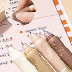 MOZXIRZ 4 Pcs Cute Cat Erasable Pens Retractable Pens Erasable Gel Ink Pens Cartoon 0.5mm Point Black Ink Pen Kawaii Writing Pen Office School Supplies Women Girls Boys (Cat-Black Ink)