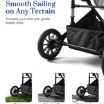 2-in-1 Convertible Baby Stroller with Bassinet Mode, Toddler Stroller with Reversible Seat, Foldable Infant Stroller with Adjustable Canopy, Cup Holder, Mommy Bag, Bassinet Pram for 0-36 Months, Grey