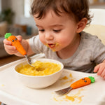 Ginbear Toddler Utensils with Case, Non-toxic Kids Spoons and Forks for Ages 18 Months+, Cute Child Flatware Set