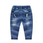 KIDSCOOL SPACE Baby Ripped Jean,Toddler Elastic Distressed Waist Denim Pants,6-12 Months