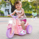 Costzon Kids Motorcycle, 6V Battery Powered Ride on Motorcycle with Bubble Maker, Music, LED Headlight, Forward & Backward, 3 Wheels Electric Motorcycle for Kids, Gift for Boys & Girls (Pink & Purple)