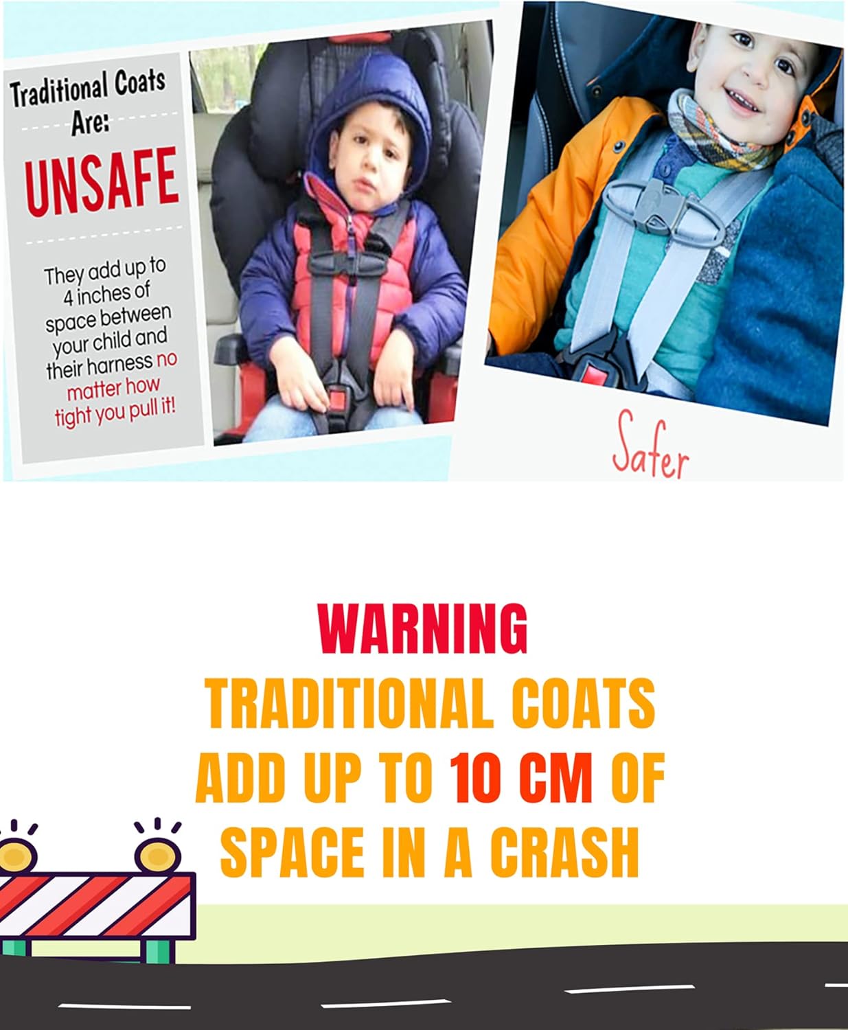 Buckle Me Baby Coats Quick Close Safer Car Seat Winter Jacket/Quick Close Winter Coat for Boy or Girls As Seen On Shark Tank