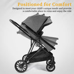 Lite 2.0 Baby Stroller with Bassinet Mode, 2-in-1 Foldable Infant Stroller with Reversible Seat and UPF 50+ Canopy, Black