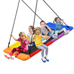 Trekassy 700lb Rectangle 60" Platform Tree Swing for Kids and Adults Waterproof 2 Hanging Straps (Rainbow)
