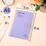FLYING EAGLE Aesthetic Diary for Girls Women Cute Hardcover Teen Journals Waterproof Daily Diary for Writing with Bookmark, Metal Snap, 100GSM Thick Paper 3 Mixed Pages Grid+To Do List+Blank, Purple