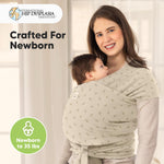 KeaBabies Baby Wrap Carrier - All in 1 Original Baby Carrier Newborn to Toddler Sling, Easy to Wear, Hands Free Bonding, Lightweight, Breathable Infant Wraps (Leafy)