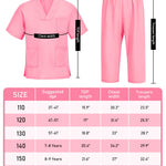 ICECUTE Doctor Scrubs for Kids,7 Pcs Scrubs Costume with Accessories, Halloween Costume for Boy Girls,3-11 Years (Pink, 7-8Years)