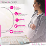 Belly Baby Breast Pillow - Belly Pillow, Pregnancy Pillow for Stomach Sleepers, Belly Sleeper, Maternity Face Down Pregnancy Pillows for Sleeping on Stomach, Organic Cotton Washable Cover, Made in USA