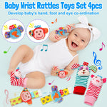 Baby Rattles Toys for 0-6 Months - 18 PCS Infant Toys 0-3 Month Old Baby Boy Girl Gifts Set with Teething and Wrist Socks Rattle Infant Newborn Sensory Toy