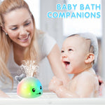 Whale Bath Toy Sprinkler, Light Up Bath Toys for Kids Ages 1-3 Babies 6-12-18 Months, 1 2 3 Year Old Boys Girls Valentines Toddler Birthday Gifts, Bathtub Pool Water Table Toys