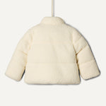 Amazon Essentials x Sofia Grainge Unisex Babies' Teddy Puffer Jacket, Winter Coat, Fleece Lined, Ivory, 18 Months